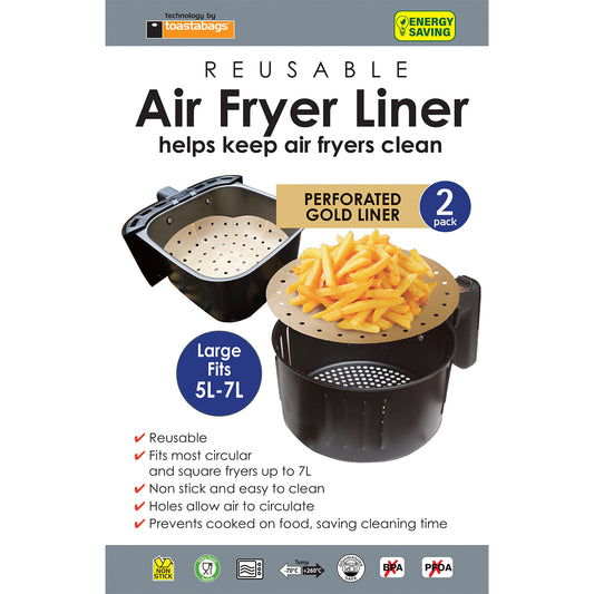 Air Fryer Liner, Gold, Perforated, up to 7L, pack of 2