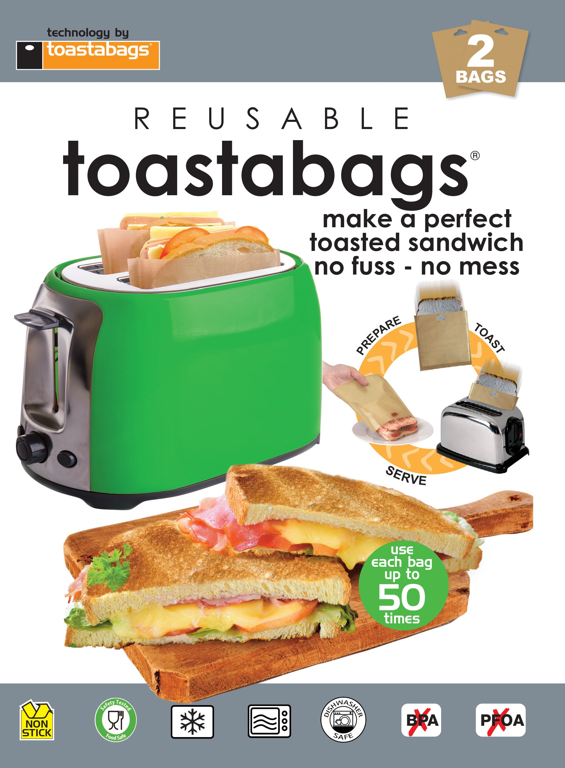 Toastabags: Le Borse Da Forno Riutilizzabili (Confezione Da 2) – Addio Cibi Bruciati! - 2