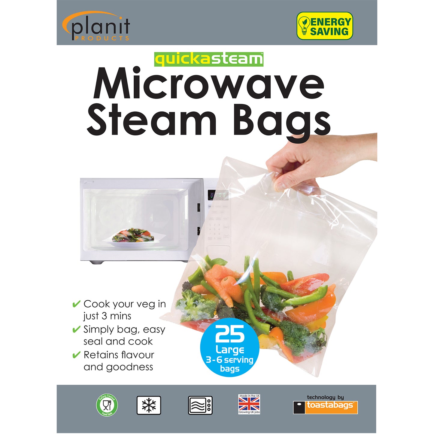 Microwave Steam Bags - Large - 3-6 Servings