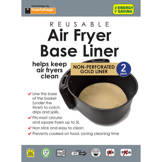 Air Fryer Base Liner, Gold, Pack of 2