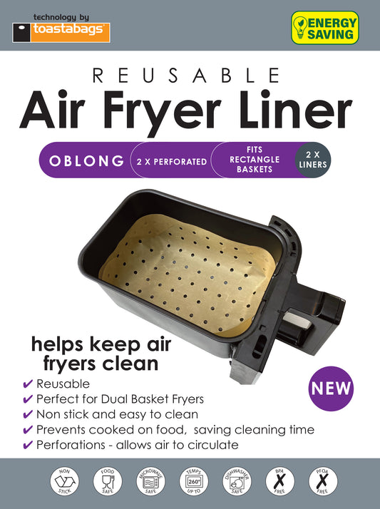 Air Fryer Liner, Oblong 2 pack, for Rectangular Baskets
