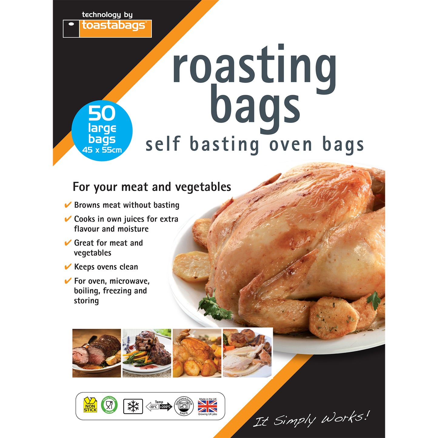  10 Large Roasting Bags Basting Oven Bag Browns Meat